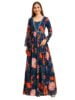 Sartin Patta gown for women Ethnic with Digital Print and Embroidery Work Long Gown(M-2463)