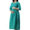 HRK Vemon Indian Women's Pure Cotton Printed Maternity Gown/Maternity wear/Feeding Nighty A-line Maternity Feeding Dress Maternity Kurti Gown for Women