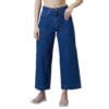 AKA CHIC Women Wide Leg High Rise Cotton Non Stretchable Jeans