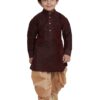 JBN Creation Boys Cotton Silk Blend Kurta and Dhoti Set - Elegance for Festivals | Pathani Style Full Sleeves Kurta and Cowl Style Patiala Dhoti Pant Set | Traditional Attire for Kids