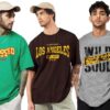 LEOTUDE Men Half Sleeve Oversized Tshirt, Round Neck Longline Drop Shoulder | Colorful Printed Combo Regular Fit T-Shirt (Pack Of 3)