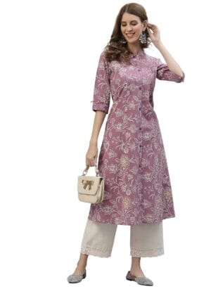 Stylum Women's Floral Print Rayon A-Line Kurta