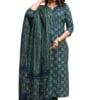 LookMark Women's Printed Cotton Blend Straight Kurta Pant Dupatta Set - Stylish Ethnic Wear for Women