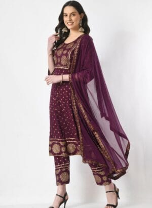 CREATIVE KURTI PALACE Women's Ethnic Wear Anarkali Kurti with Pant and Dupatta Set