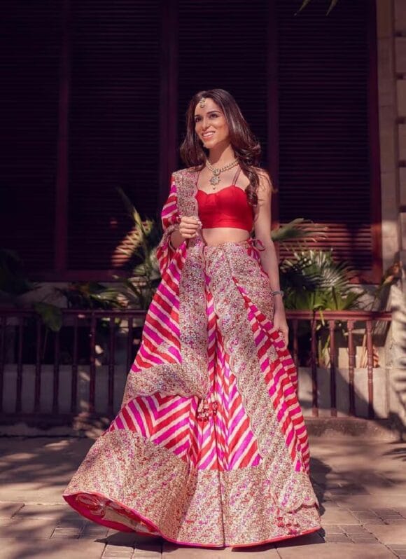 Collection Original Mirror Handwork Cotton Lehenga Choli With Laheriya Dupatta