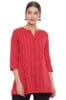 Red Cotton Woven Design A-Line Top
