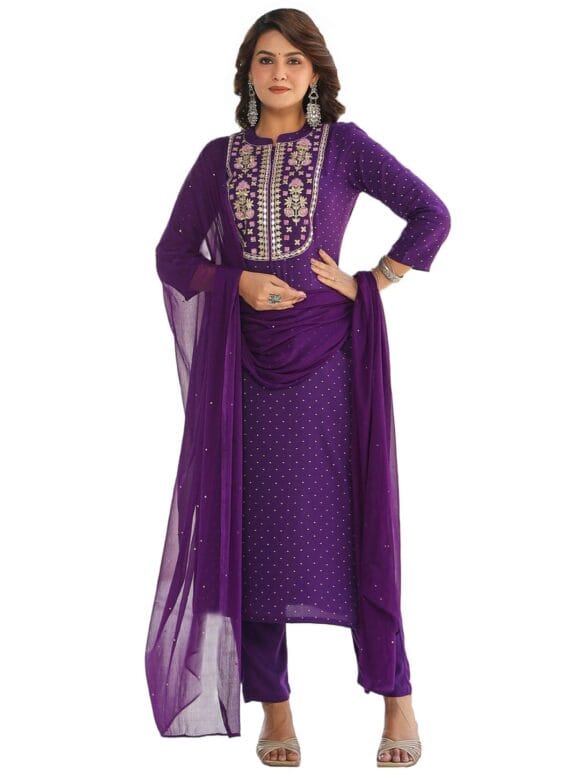 GoSriKi Women's Kurta with Pant & Dupatta