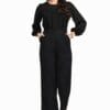 V&M Full Sleeve Pleated Jumpsuit for Women