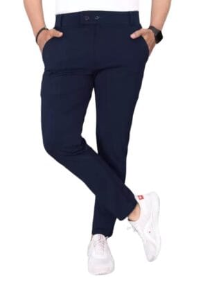 GIBBONTE Men's Lycra Blend Trousers - Stretchable, Comfortable, Slim Fit, Casual, Formal, Office Wear Pants