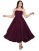 Shree Ambey Women's Anarkali and Sleeveless Fully Stitched Plain and Solid Gown Dress with Ankle Length and Square Neck Stylish Look and Fashion Dress