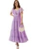 Pinkberry Women's Georgette Solid Maxi Dress Front Trangle Cut Fit & Flare Long Gown Dress for Women