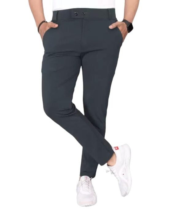 Men's Stylish Slim Fit Lycra Blend Trousers for Men | Stretchable and Comfortable Office, Formal, and Casual Wear | Solid Business and Work Formal Pants for Men