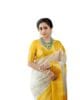 Sun Yellow&White Golden Zari Shine Soft Kanjivaram Silk Wedding Saree