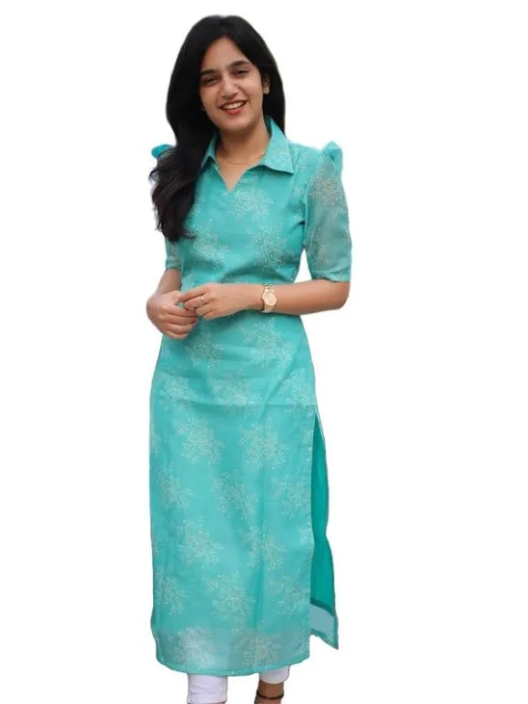 And Lifestyle Women's Straight Printed Kurti with Crepe Lining