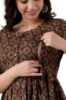 Women's Maternity Cotton Kurti for Feeding Gown with Zipper Maxi Night Dress for Women