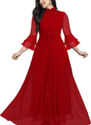 Dream Crushers Designer Georgette Solid Dress for Women