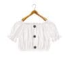 Jully Girls Casual Wear Crop Top (White)