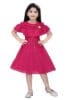 Floral Printed Midi Collared Neck Full Sleeves Designer Frock Dress for Kids Girls