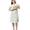 True Shape Zipless Maternity Dress for Women | Knitted Cotton Hosiery Feeding Gown with Easy Discreet Nursing for Pre & Post Partum