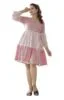 Women's Viscose Rayon 3/4 Sleeves Round Neck Printed Short Anarkali Kurti for Ladies Girls