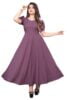 Standard Generic BHADANI Women's Poly Crepe Plain Round Neck Gown Dress