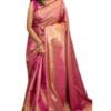 Yashika Women's Trendy Cotton Silk Pink Color Saree with Blouse Material(TAARU PINK)