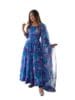 Classic Tabby Silk Printed Gown with Bottom & Dupatta