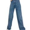 Glossia Fashion High Waist Straight Fit Jeans for Women Cotton Lycra Stretchable Wide Leg Denim (WJ31-1205-$)