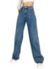 Glossia Fashion High Waist Straight Fit Jeans for Women Cotton Lycra Stretchable Wide Leg Denim (WJ31-1205-$)