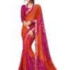SIRIL Women's Bandhani Printed Chiffon Saree with Blouse