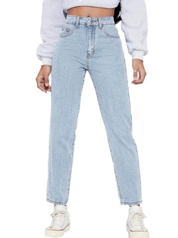 Standard Generic KOTTY Women High Rise Relaxed Fit Cotton Lycra Blend Ankle Length Jeans