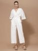 for women Women White Kimono Sleeve Solid Jumpsuit