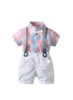 Generic BLECKZ SOMEAK Baby Boys Cotton and Spandex Printed Half Sleeves Applique Bow Solid Romper