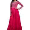 LAZZLY Women's Georgette Sequence Embroidery Ankle Length Anarkali Gown