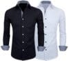 Fifth U Combo of Men's Solid Cotton Blend Regular Fit Full Sleeve Casual Shirt(Pack of 2)