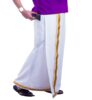 Standard Generic PRAKASAM COTTON -Welcro pocket dhoti for mens/Jari border welcro pocket Stitched Dhoti for Mens