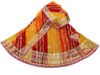 Women Lenhga Women Kota Doria Leheriya Printed Lehenga Choli Dupatta Set with Gota Work.