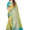 SWORNOF Women's kanjivaram banarasi silk saree for festival Wedding silk with rich pallu Design sarees for women with Unstitched blouse piece