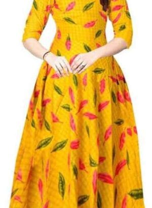 Jaipry Women Printed Gown Kurta Rayon Printed Maxi Long Gown Multicolor Dress
