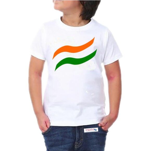 kids clothes Unisex Independence Day Dress,Republic Day White Printed T-Shirts Round Neck Toddlers T-Shirts for Boys and Girls Imprint Gift