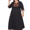Indietoga Women's Plus Sizes Embroidery Fit and Flare Long Maxi Dresses (2XL to 10XL)