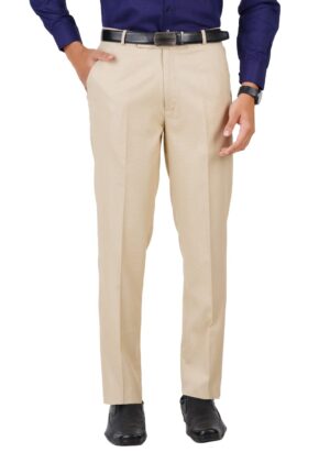 McHenry Men's Wrinkle Free Stretchable Self Design Formal Regular Fit Trousers
