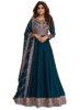 Standard Generic Omkar Tex's Dark Blue Anarkali Gown with Dupatta for Women, Chinnon Fabric || Anarkali Gown gown for women || Gown for women || Ethnic Wear Gown Gown