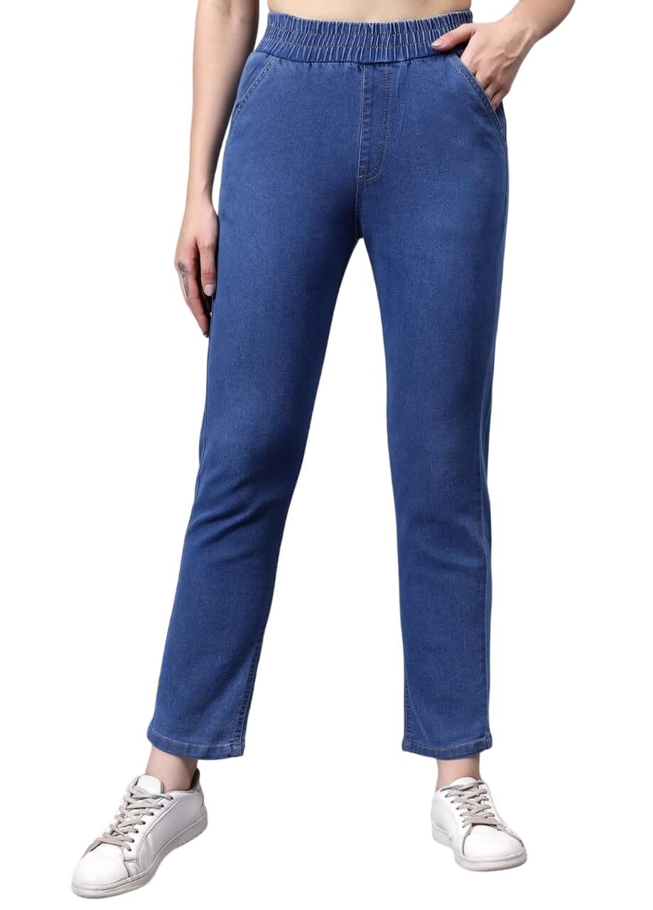 Cippy Women's Straight Fit High Rise Denim Jegging with Pockets