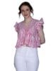 for Women - Cotton Lining Pattern Stitched T-Shirt with Fancy Sleeve for Girls, Suitable for Festival, Office, Travelling, Dating,T-Shirt for Ladies(Pack of 1)
