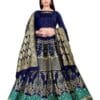 WEAERURSTYLE Women's Indian Traditional stitched Pure Zari Lehenga Choli Along With Dupatta Attach With Unstitch Blouse Piece(DIVA RAMA)