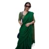 Standard Generic SHYAMALI BOUTIQUE Women's Beautiful Desinger Dual tone plain khadi Saree with Blouse Piece