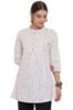 Standard Generic Janasya Women's White Cotton Woven Design A-Line Top