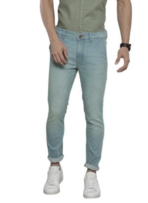 The Indian Garage Co Men Blue Slim Fit Heavy Fade Stretchable Jeans
