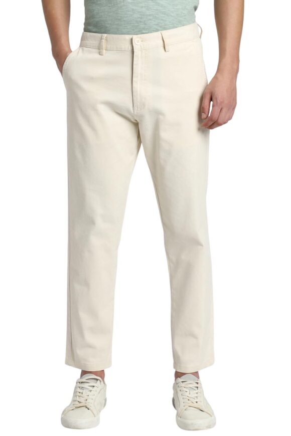 Dennis Lingo Mens Cotton Lycra Mid Rise Straight Solid Chinos